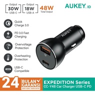 Aukey CC-Y48 USB-C PD 48W Car Charger