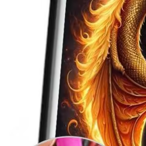5D DIY Full Round Drill Diamond Painting Fire Dragon Ice Phoenix Decor 30x30cm