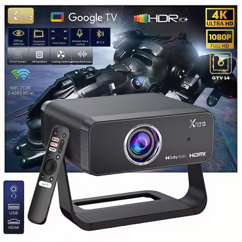 XNANO GT350 GTV 14 Projector 600 ANSI Native 1080P WiFi BT Auto Focus Keystone Chromecast HDR10+ Hom