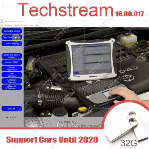 OTC Techstream V16.00.017 MINI VCI Car Diagnostic Software V16.20.023 Unlimited Use Reprogrammed for