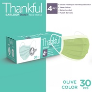 Thankful Face Mask Adult Earloop Daily 30s - Green