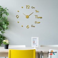 [AuraGesh] 3D Luminous Wall Clo Frameless Acrylic DIY Digital Clo Wall Stiers Mute Clo For Living Ro