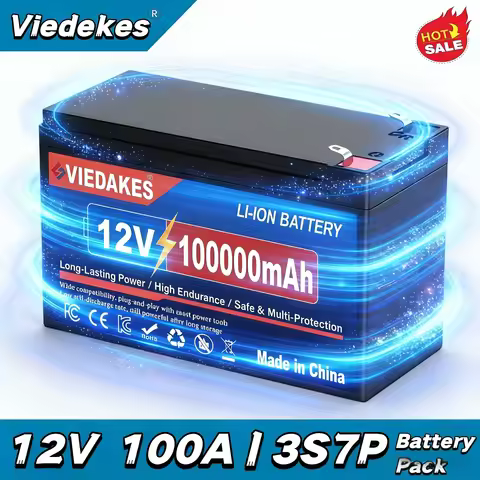 ♻️ 12V 100Ah 3S7P Lifepo4 Battery 18650 No Memory Effect for Power Tools Daily Use Electric Tools Po