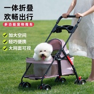 Pet Cat Dog Stroller Teddy Dog Outing Stroller Separable Dog Stroller Lightweight Foldable Stroller