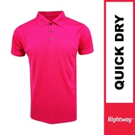 【PREMIUM】 RIGHTWAY Baju Berkolar Lelaki Jersi Baju Polo Tshirt Jersey Microfiber QDP53 MAGENTA