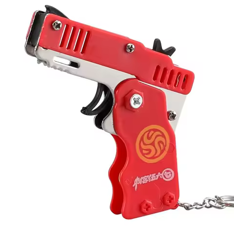 boyfriend Gift Funny gun Shooting Pistol Alloy Kid Outdoor Party metal gun keychain gun 60 rubber ba