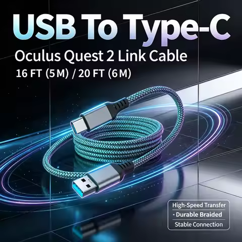 USB A to Type-C Link Cable 3m 5m 6m for Oculus Quest 2 VR Headset High-Speed Charging Data Cable PC 
