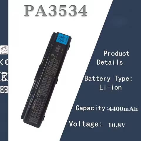 4400mAh High Performance 10.8V 6 Cell Battery for Toshiba | Fits L300, L500, L505D and PA3533U/PA353