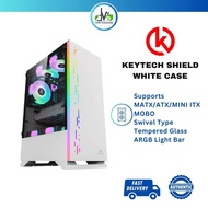 KEYTECH SHIELD WHITE TEMPERED CPU CASE