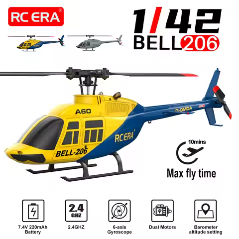RC ERA A60 4CH Helicopter 1/42 BELL-206 Optical Flow Positioning 120M 6-Axis Gyro RC Plane