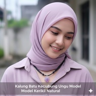 UNGU PURPLE Amethyst QUART AMETHYS STONE NECKLACE, GRAVEL MODEL