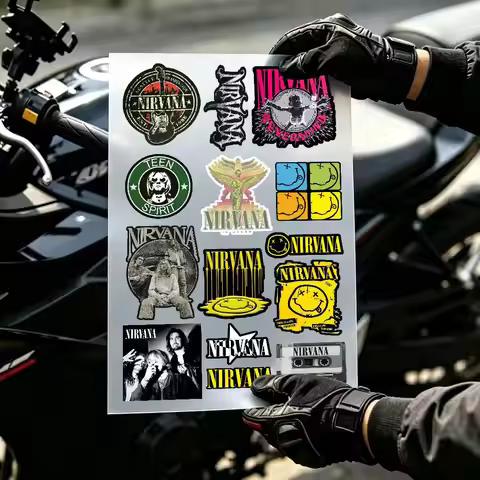 Rock Band Aesthetic Graffiti N-Nirvana Waterproof PVC Stickers for Car Motorcycle Skateboard Helmet 
