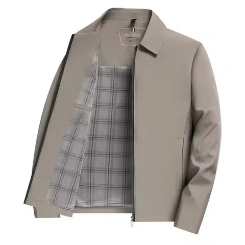 High-quality executive jacket with business collar, executive blazer with lapel and chain, black coa