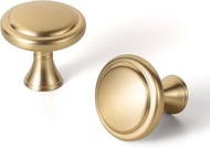 Goo-Ki 6 Pack Champagne Bronze Cabinet Drawer Knobs - Modern Bar Knob Small Single Hole Pull Kitchen
