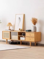 日式藤編面楠竹電視櫃 tv cabinet 原木色地櫃