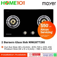 Mayer Glass Hob 2 Burner MMGH772HI - LPG / PUB