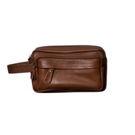 Bernie Leather Dara Milled Brown Leather Pouch