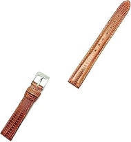 14mm Bronze/Honey Brown Genuine Leather Watch Band | Teju Lizard Grain, Lightly Padded, Replacement 