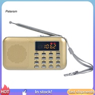 PP   L218AM Digital Radio 2 Inch Rechargeable Emergency Flashlight AM FM Portable Radio Speaker MP3 Music Player for Elderly