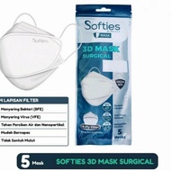 Softies masker 3d surgical mask isi 5pcs