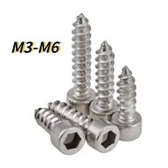 [HNK] Nickel-plated Cylindrical Head Hexagon Socket Screw Self-Tapping Screw M3/M3.5/M4/M5/M6