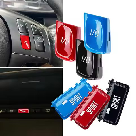 Car Steering Wheel Movement Mode IO Push Key Control Switch & Sport Mode Button Cover Replace for BM