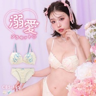 Elegante mellow ribbon lace-up bra panties set (Sizes CDEF80-95)(A48J2164CDEF)(Direct from Japan)1