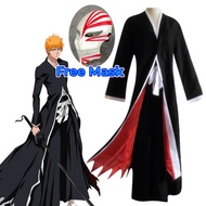 Anime Bleach Cosplay Ichigo Kurosaki Bankai Hollow Mask Wig Men Halloween Cosplay Costume
