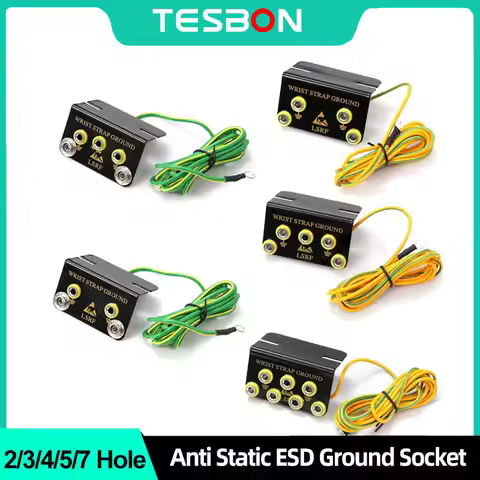Professional Anti-Static ESD Ground Socket L-Shaped Banana Plug 2/3/4/5/7 Holes for PC Computer Phon