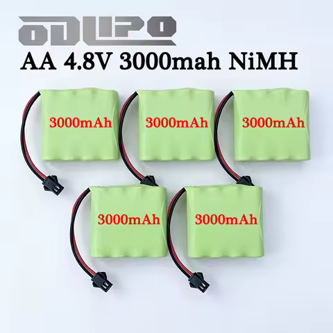 1/2/3/5/10Pcs NiMH Battery 4.8v 3000mAh For RC Cars Tanks Trucks, AA With SM Plug 4.8v Rechargeable 