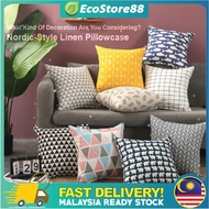 Nordic Style Patterned Cushion Cover Square Throw Pillow Case Sofa Sarung Kusyen Decor Sarung Bantal 40x40cm &amp; 45x45