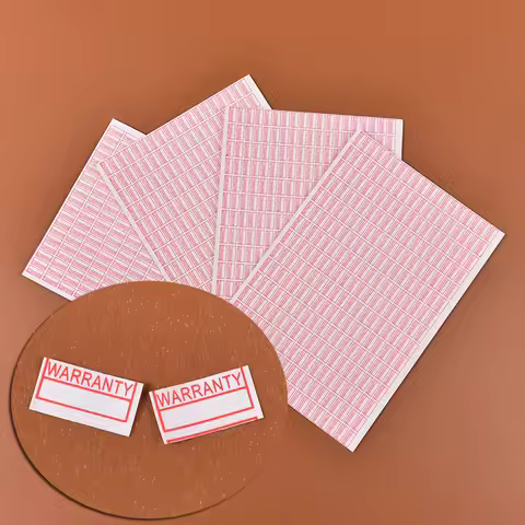 1000pcs/pack Warranty Void If Removed Sticker Security Seal Red Color Rectangle Shape Fragile Label 