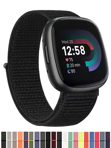 Nylon Loop Strap for Fitbit Versa 4 3 band Smart watch replacment Soft Breathable Sport belt Correa 