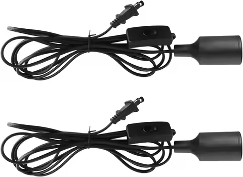 Industrial Pendant Light Kit, 2-Pack with Plug & Switch, 9.8ft Cord, E26/E27, Black
