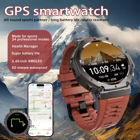 Original T-Rex 3 Military Smart Watch Bulit-in GPS Compass Altimeter Barometric 5ATM Waterproof AMOL