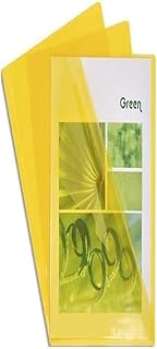 Exacompta 661235E Pack of 100 PVC Plastic File Wallets for DIN A4 Transparent Transparent Yellow Top