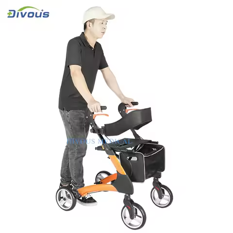 Adult Rollator Walker for Adults Mobility Lightweight Walking Aids for Seniors Rehabilitation Device