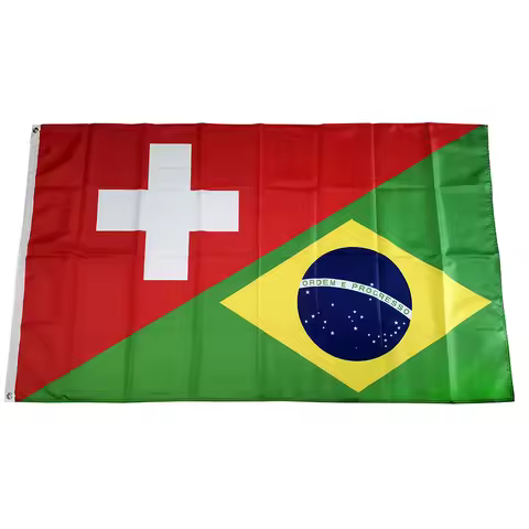 Switzerland Brazil Flag Friendship 2ft*3ft (60*90cm) 3ft*5ft (90*150cm) Size Christmas Decorations F