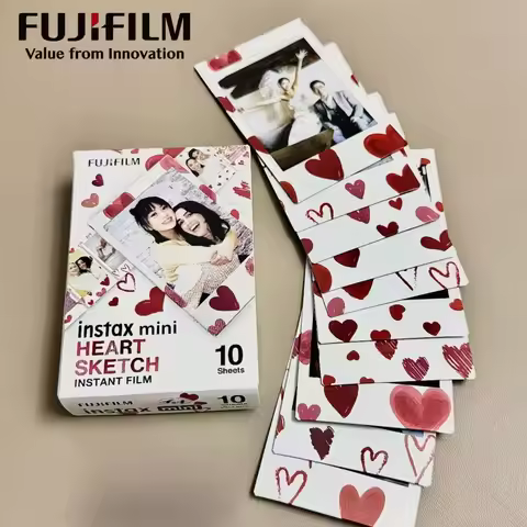 Fujifilm Instax Mini Heart Sketch Color Camera Film 10/20/30/50 Sheets For Instax Mini 12 11 9 8 7s 