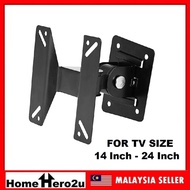 Universal Fully Adjustable LED TV Wall Mount Tilt Bracket Single Arm 14 inch to 24 inch - Homehero2u