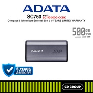 ADATA SC750 External SSD - 1,050/1,000 MB/s High-speed Read/Write - 500GB/1TB (5Yrs Adata Warranty)