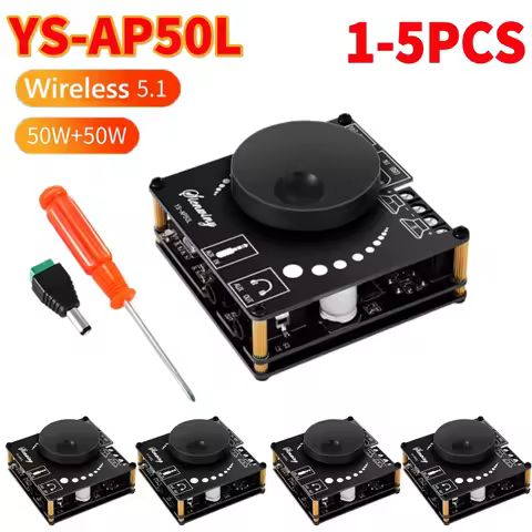 1-5PCS YS-AP50L 50Wx2 CS8673E HiFi Audio Digital Amplifier Board Bluetooth 5.1 Dual Channel Speaker 