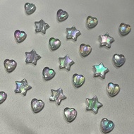 10 grams of Flash Clear Love Star AC Mote Beads Size 0.7cm | Love Heart Beads Clear Love Import Chin