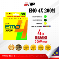 EXP EMO 4X 200m Casting Braided Fishing Line PE Multifilament Durable 4 strand 4 sulam tali pancing