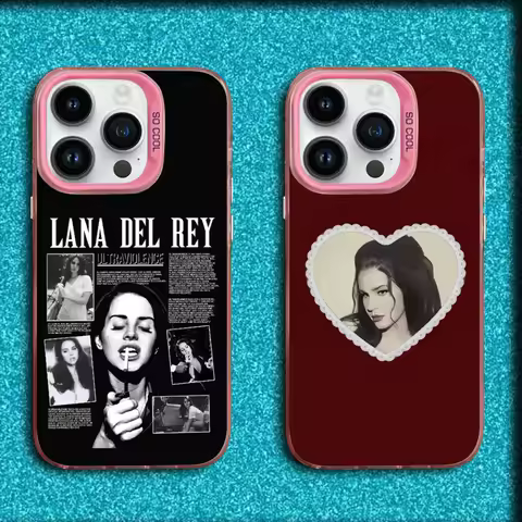 L-Lana Del Rey Singer Phone Case For iPhone 16,15,14,13,12,11,Mini,Pro,MAX Pink Matte Silicone Cover
