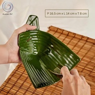 TERBARU Keramik Stoneware Ceramic Piring Pincuk Suru Daun Pisang 14 cm x 14 cm MURAH