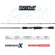 Casting Fishing Rod 2 Section 602ML 6-15LB Carbon Fiber Fishing rod (SOTELO Barbarian X)