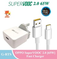 OPPO SuperVOOC 2.0 [65W] UK 3Pin Fast Charger Set with Adapter and Type-C Cable