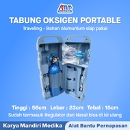 Paket Lengkap - Tabung Oksigen Portabel Alumunium | Alat Pernapasan