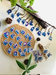 原創插畫-海島守護幽靈-隨你貼組合包-透明卡套名片證件收納套